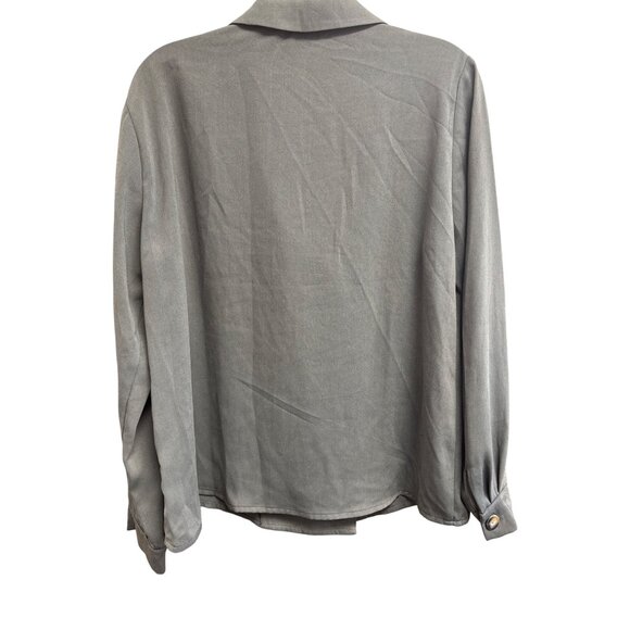 Elodie Womens Double-Breasted Blazer Jacket Large Polyester Green - Picture 4 of 7